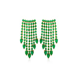 Emerald Fringe Diamond Earrings
