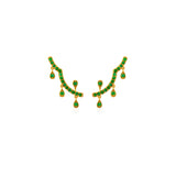 Emerald Pave Dancing Drop Ear Climbers