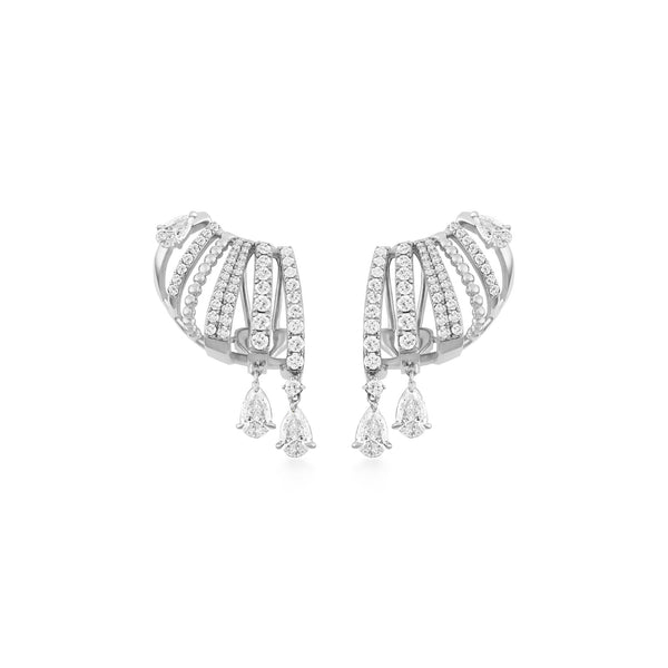 Diamond Pave Cage Pear Drops Earrings