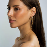 Fancy Color Diamond Linear Bezel Reversed Set Earrings Large