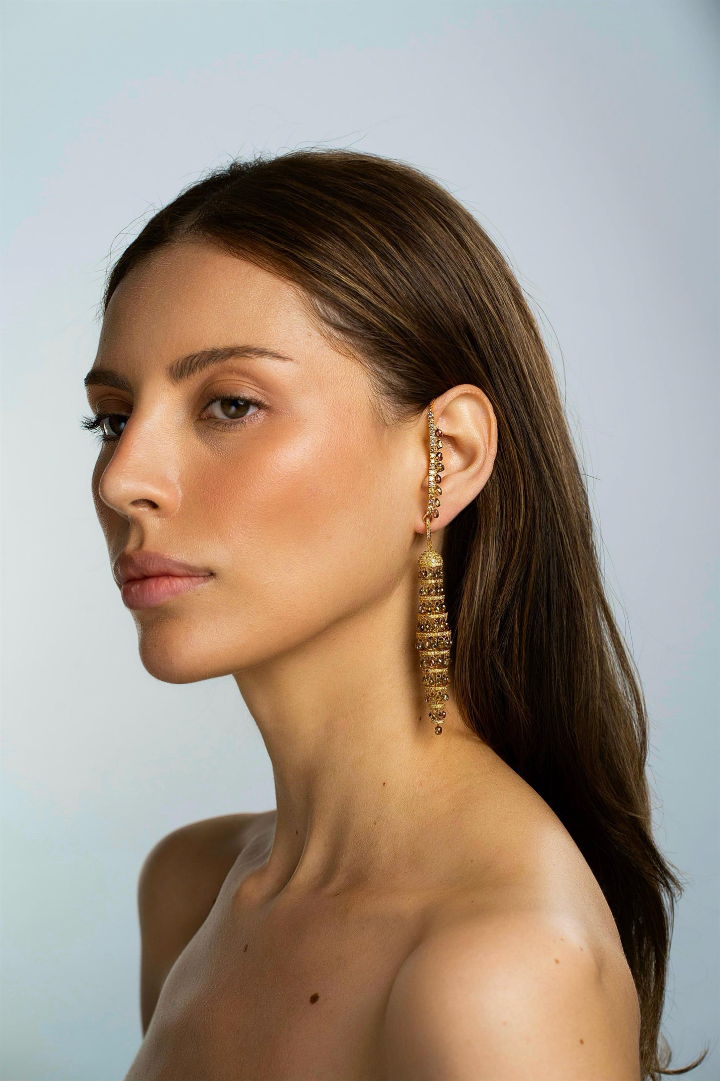 Fancy Color Briolette Chandelier Earrings