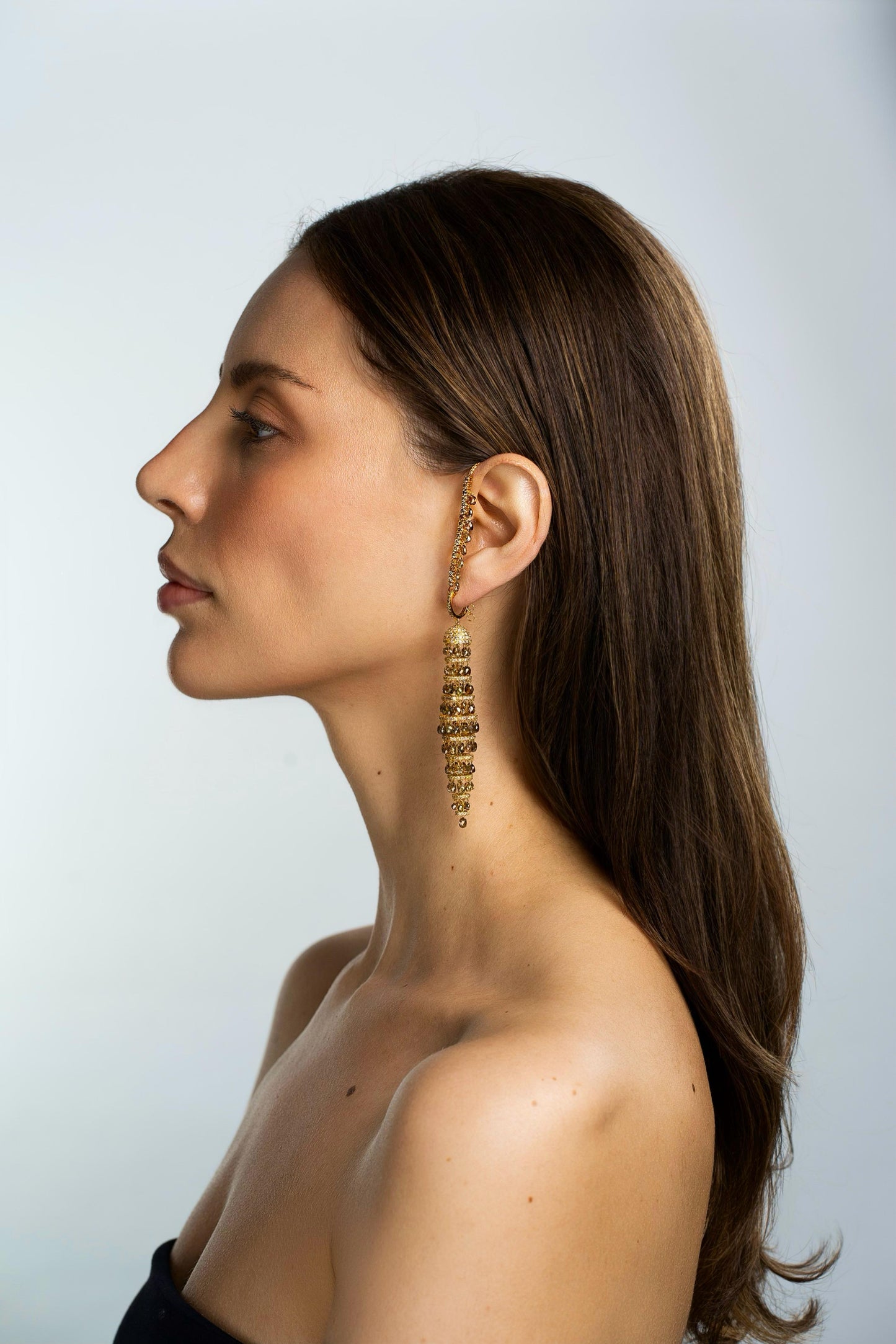 Fancy Color Briolette Chandelier Earrings