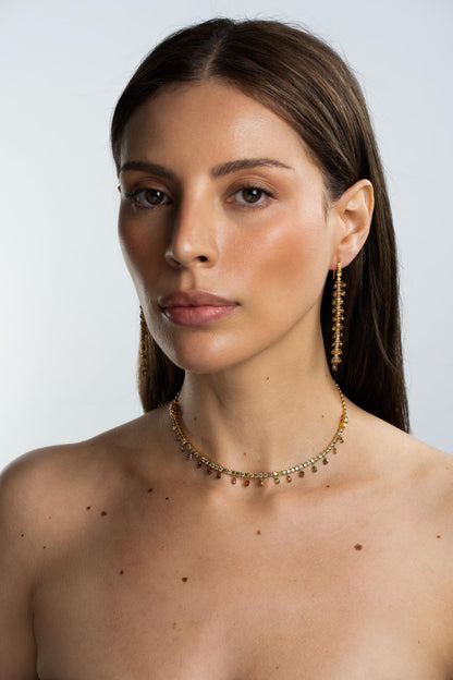 Fancy Color Briolette Linear Earrings