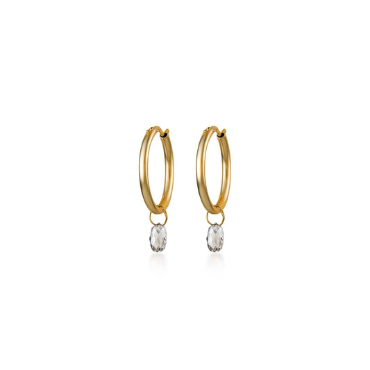 Briolette Drop Small Hoops