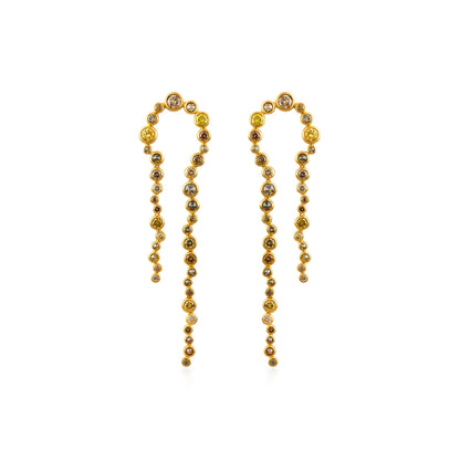 Fancy Color Diamond Lasso Curved Earrings