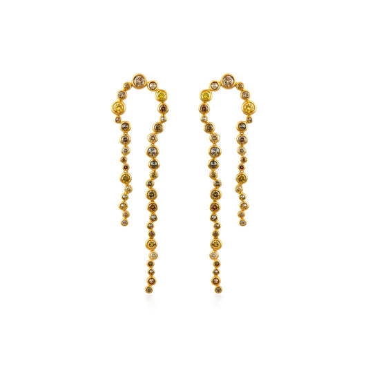 Fancy Color Diamond Lasso Curved Earrings
