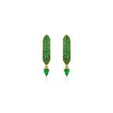 Stardust Emerald Pave Pear Drop Hoops
