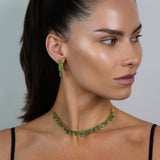 Stardust Emerald Pave Pear Drop Hoops