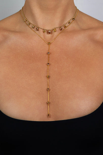 Fancy Color Diamond 11 Pear Drop Necklace
