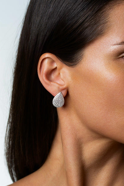Pave Tear Drop Diamond Earrings