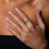 Emerald Reverse Drop Ring