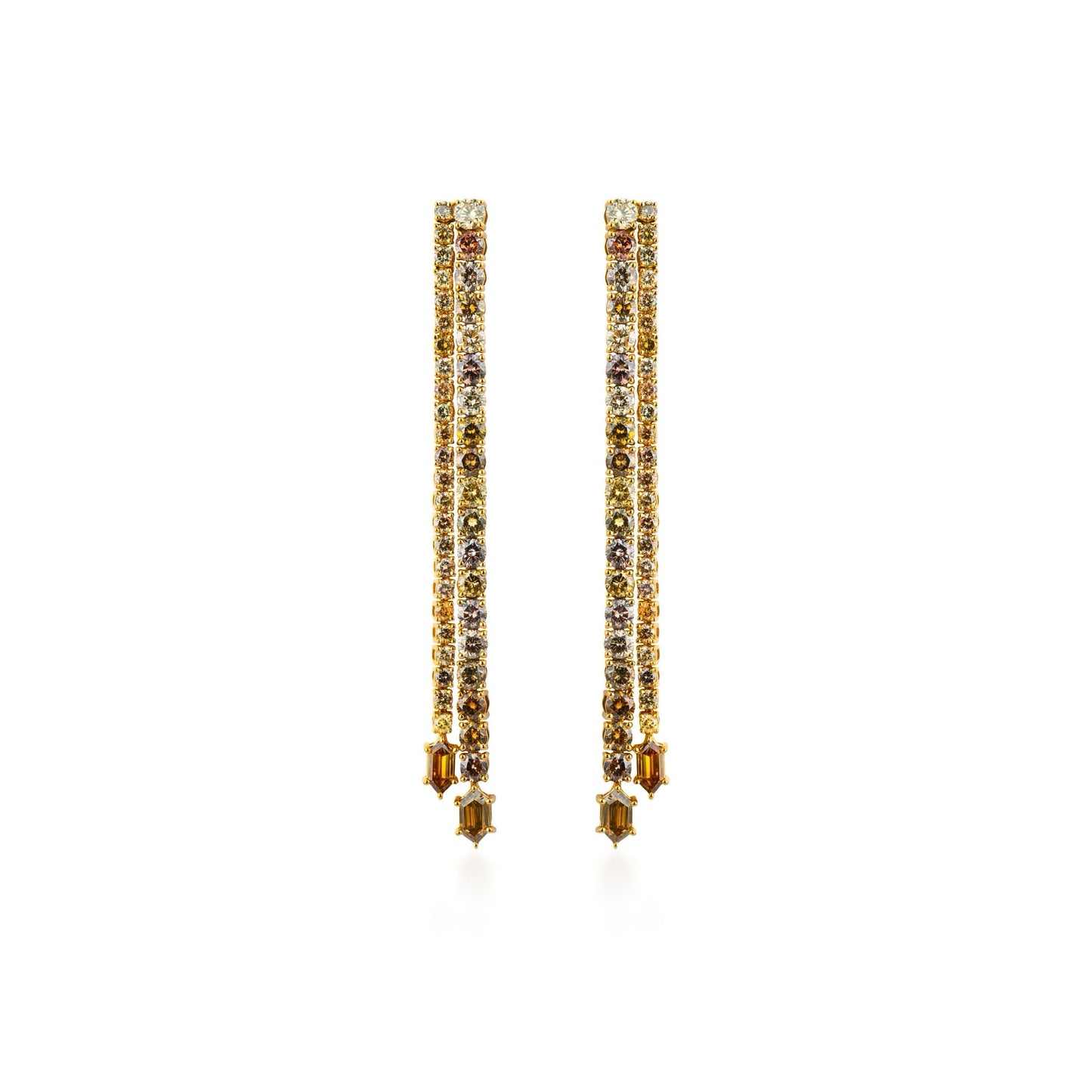 Fancy Color Diamond Double Linear Earring