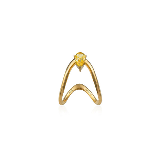 Petite Fancy Color Pear Diamond Vanki Ring