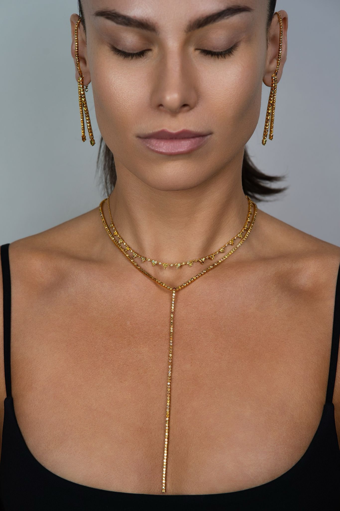 Fancy Color Diamond Double Linear Earring