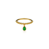 Emerald Pear Drop Ring