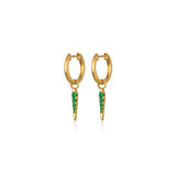 Emerald Diamond Pave Spike Huggie