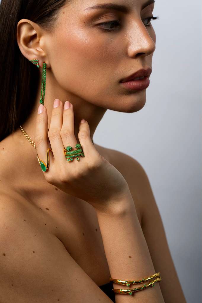 Emerald Pave Ring