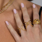 Fancy Color Orbit Diamond Drop Ring