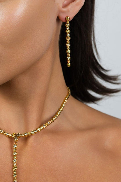 Fancy Color Diamond Linear Bezel Earrings