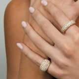 Diamond 5 Row Large Band Ring