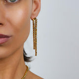 Fancy Color Diamond Lasso Linear Diamond Earrings