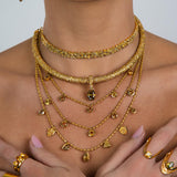 Cartouche Kumaree with Five Fancy Color Diamond Drops and Two Fancy Color Shields