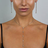 Diamond Marquise Lariat Necklace White Gold
