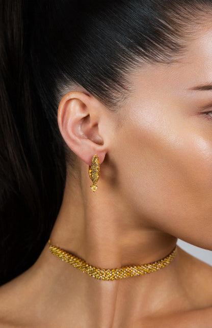 Stardust Fancy Color Diamond Pave Marquis Drop Hoops
