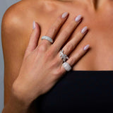 Diamond 5 Row Band Ring Large