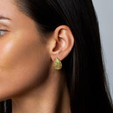 Fancy Color Pave Tear Drop Diamond Earrings