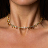 Fancy Color Multi Shape Diamond Drop 2 in 1 Bracelet & Necklace