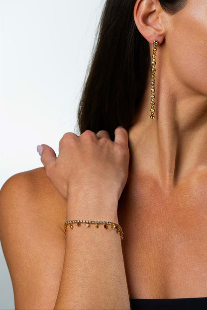 Fancy Color Multi Shape Diamond Drop 2 in 1 Bracelet & Necklace