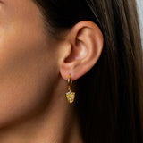 Fancy-Color Diamond Pave Shield Earrings