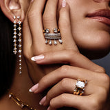 Dancing Linear Kite & Trillion Diamond Drop Earrings