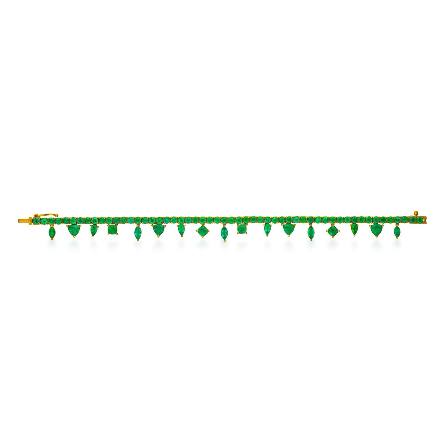 Multi Fancy Shape Emerald Drop 2-1 Bracelet and Necklace