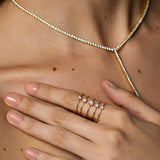 Five-Row Diamond Cage Ring