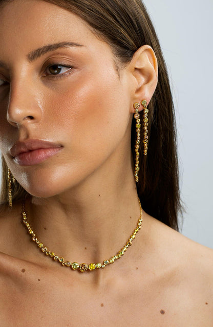 Fancy Color Diamond Bezel Necklace
