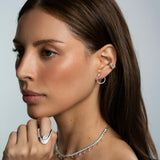 Pear And Emerald Cut Pave Eclipse Earrings