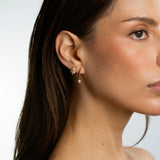 Petite Fancy Color Diamond Pave & Mixed Shape Huggies