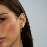 Fancy Color Diamond Pave Spike Huggies