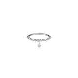 Beaded Drilled Diamond Drop Ring