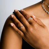 Beaded Drilled Diamond Drop Ring
