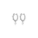 Beaded Huggies with Drilled Diamond