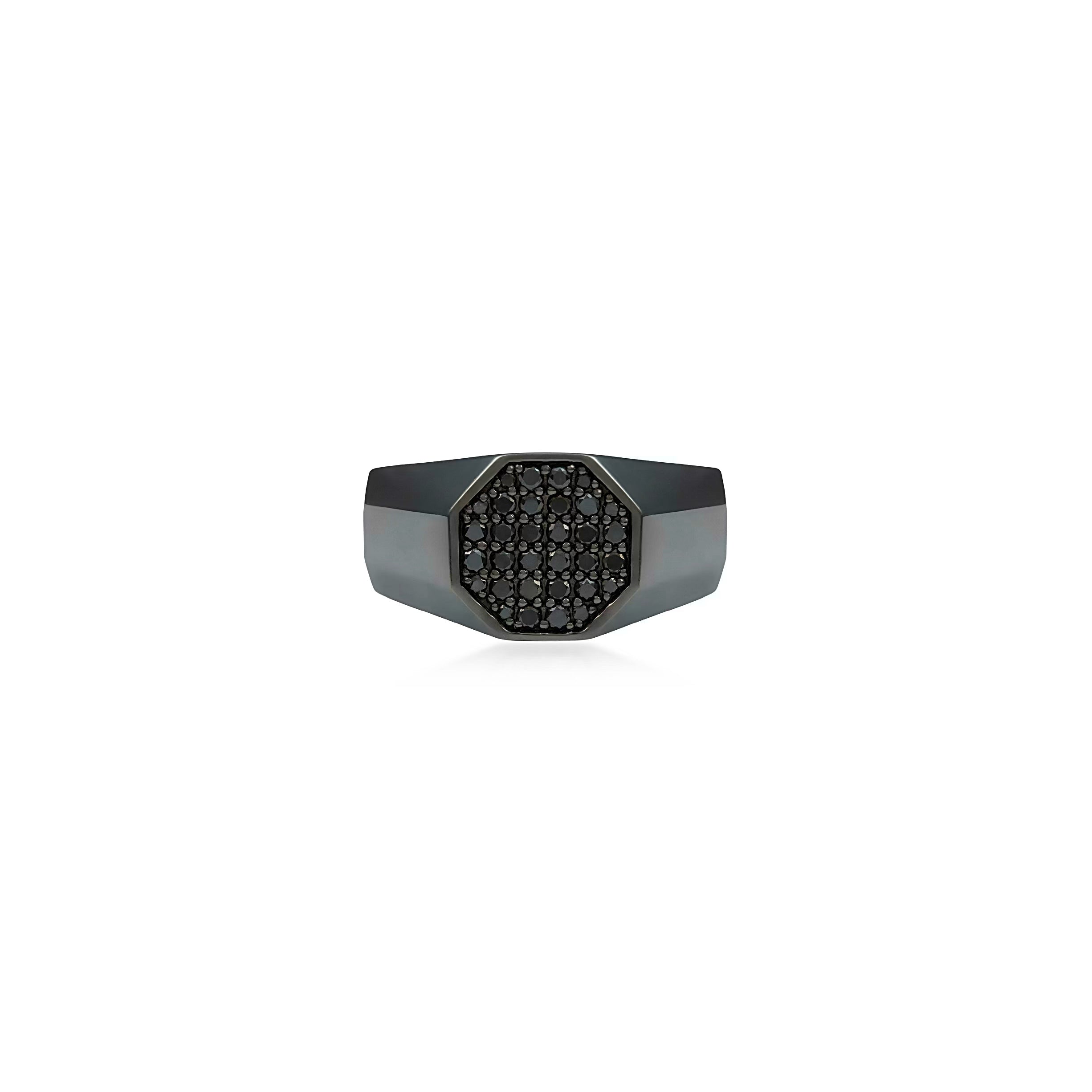 Black Diamond Pinky Pave Ring