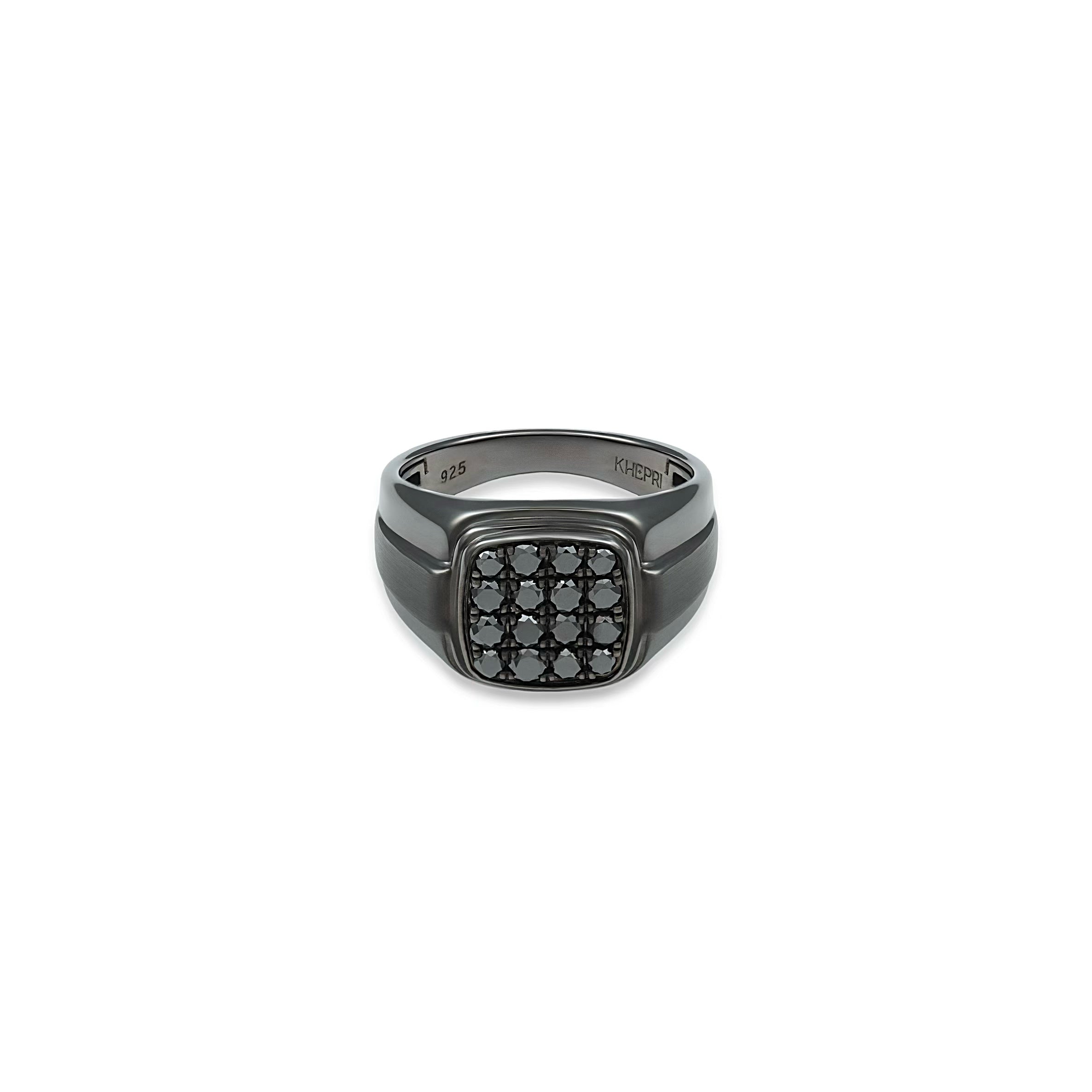 Black Diamond Signet Ring