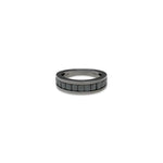 Black Emerald Cut Diamond Channel Band