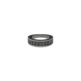 Black Emerald Cut Diamond Channel Band