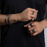 Black Emerald Cut Diamond Channel Band