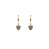 Cartouche Fancy Color Diamond Pave Shield Earrings