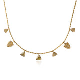 Cartouche Kumaree Five Trillion Fancy Color Diamond & Two Pave Shield Necklace